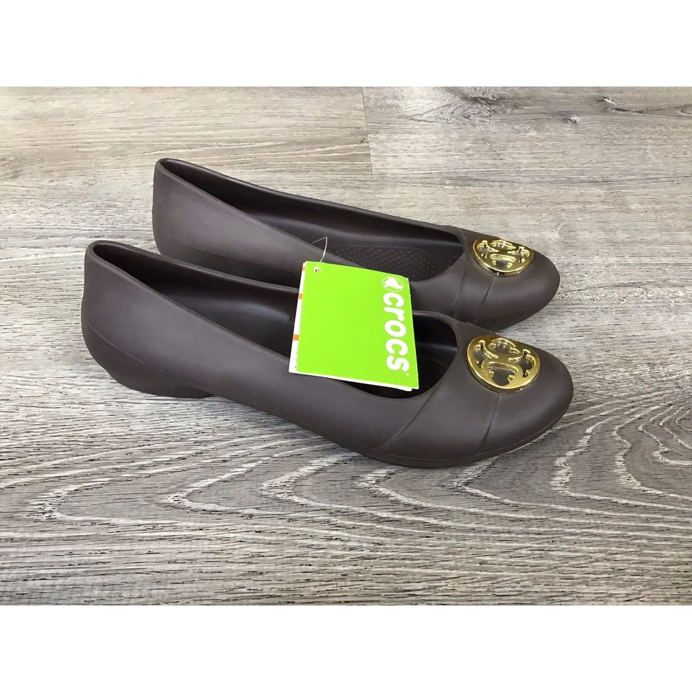 Crocs Women's Gianna Disc On Toe Gray Sz 10 Closed Heel&Toe
